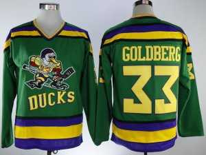 Mens Anaheim Mighty Ducks #33 Greg Goldberg CCM Green Movie Jersey->anaheim ducks->NHL Jersey